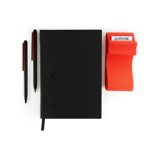 Pininfarina Grafeex Writing Pencil & Ballpoint Set with Stone Paper Notebook – Red