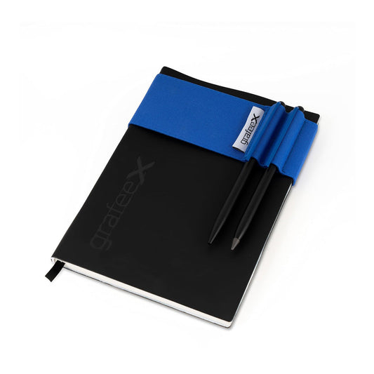 Pininfarina Grafeex Writing Pencil & Ballpoint Set with Stone Paper Notebook – Blue