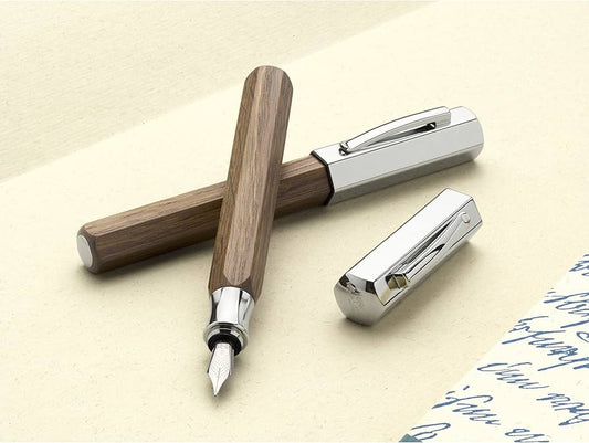 Faber-Castell Ondoro Smoked Oak Wood Fountain Pen