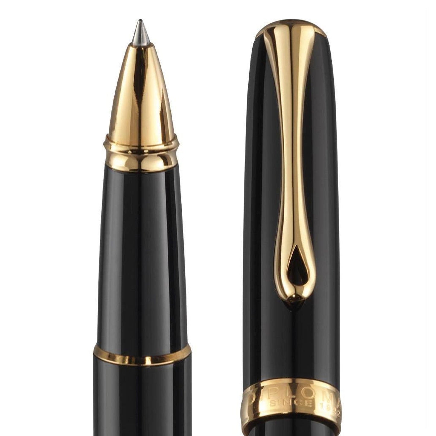 Diplomat Excellence A2 Black Lacquer Gold Roller Ball Pen D40203030
