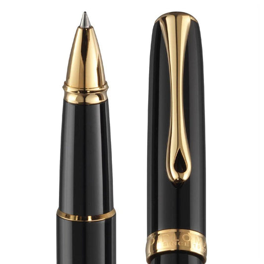 Diplomat Excellence A2 Black Lacquer Gold Roller Ball Pen D40203030