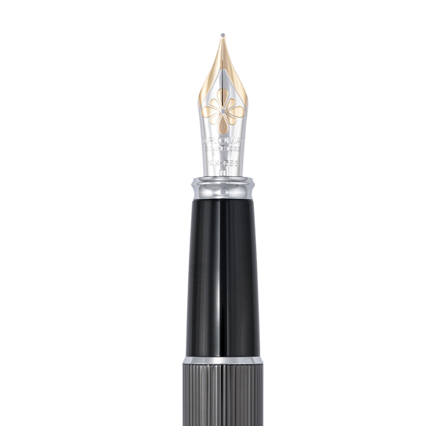 Diplomat Excellence A2 Guilloche Black CT 14CT Fountain Pen
