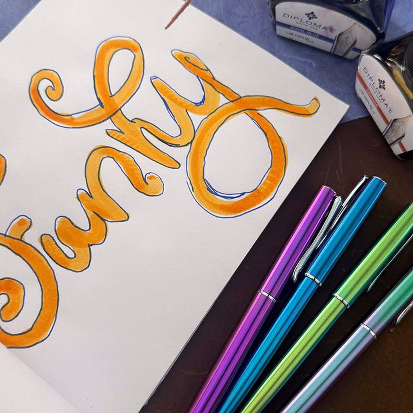 Diplomat Traveller Funky Blue CT Fountain Pen