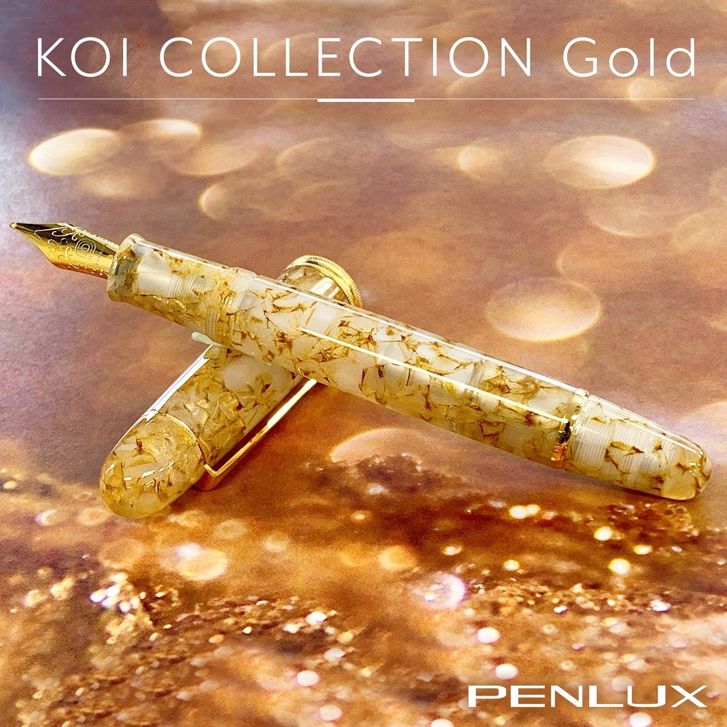 Penlux | Fountain Pen | Grande Koi Gold Crystal