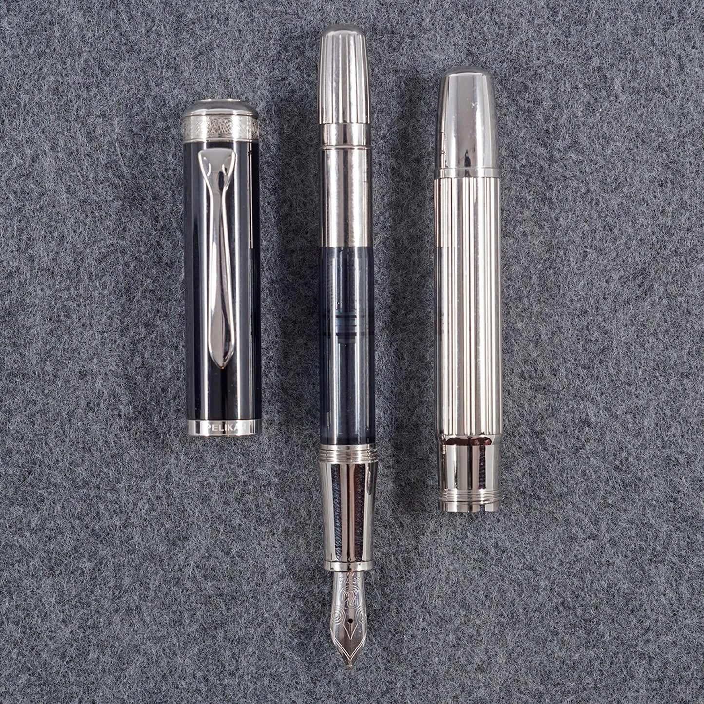 Pelikan Majesty M7005 Silver/Black Fountain Pen