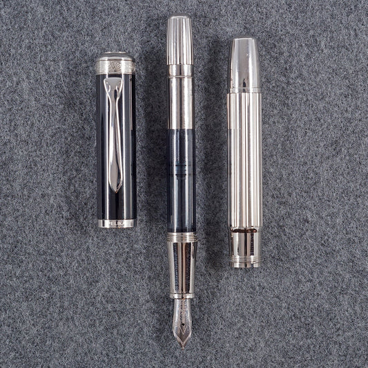 Pelikan Majesty M7005 Silver/Black Fountain Pen