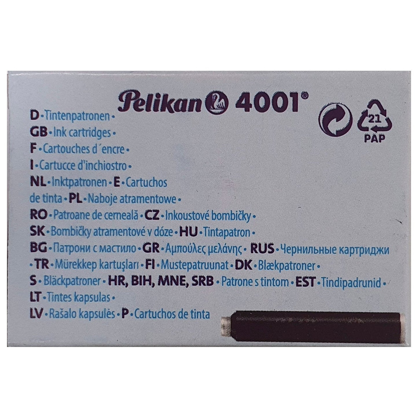 Pelikan TP/6 Short Ink Cartridge (Brilliant Black - Pack of 16) 306225_16