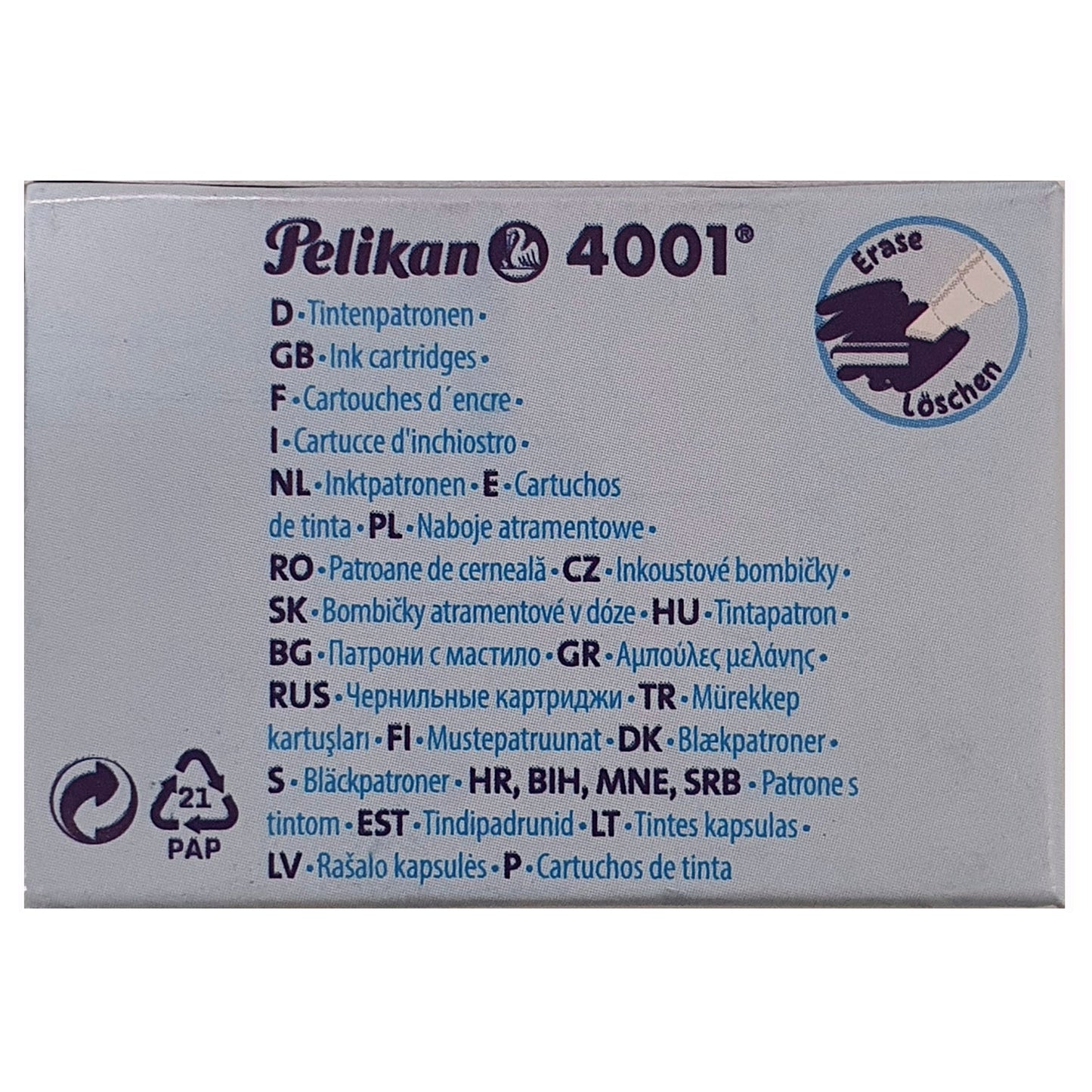 Pelikan TP/6 Short Ink Cartridge (Royal Blue - Pack of 16) 311084_16