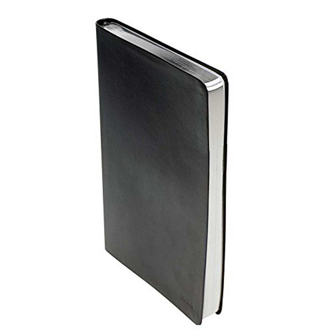 Scrikss | A5 Size | Blank Premium Notebook | Black Bonded Leather Soft Cover | 100 gsm | Ivory Paper
