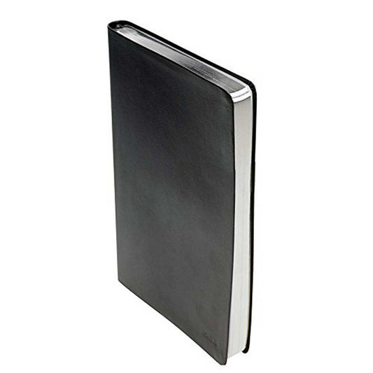 Scrikss | A5 Size | Blank Premium Notebook | Black Bonded Leather Soft Cover | 100 gsm | Ivory Paper