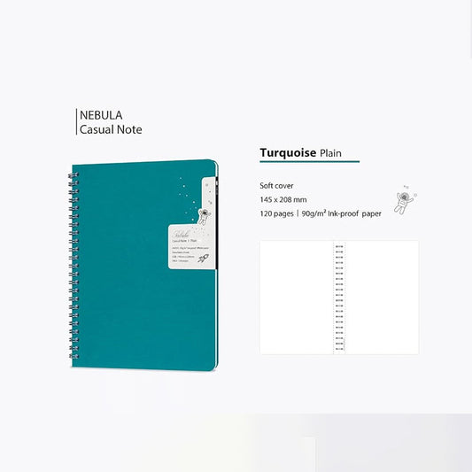 Colorverse | Nebula | Casual Series | Spiral Bound Notebook | Ruled | Turquoise