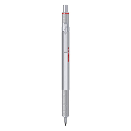 Rotring | 600 Series | Silver 1.0mm Ball Pen | Metal Body | Non-Slip | Metal Knurled Grip