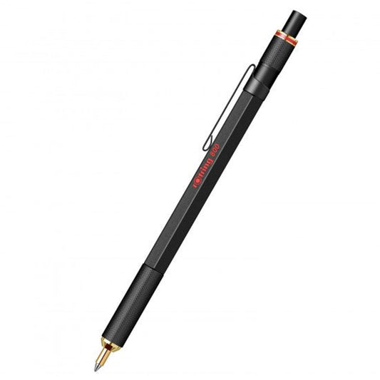 Rotring | 800 Series | Black 1.0mm Ball Pen | Metal Body | Non-Slip | Metal Knurled Grip