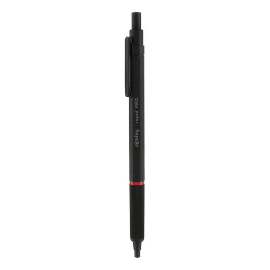 Rotring | Rapid Pro | Black Retractable | Ball Point Pen | Metal Body | Hexagonal Barrel