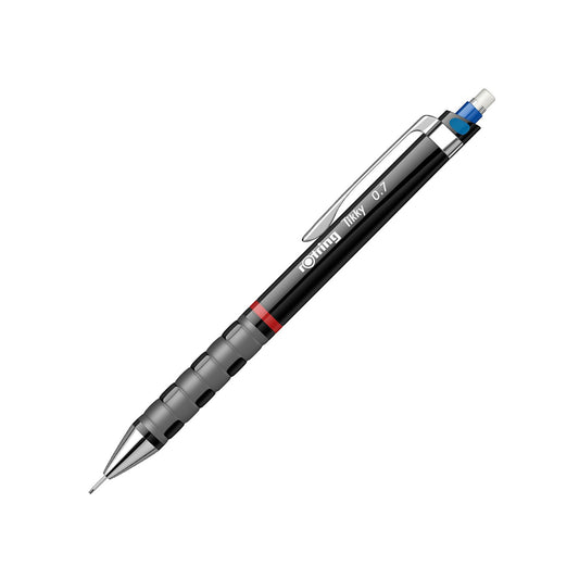 Rotring Tikky 0.7mm Mechanical Pencil – Black | HB Lead | Built-in Eraser