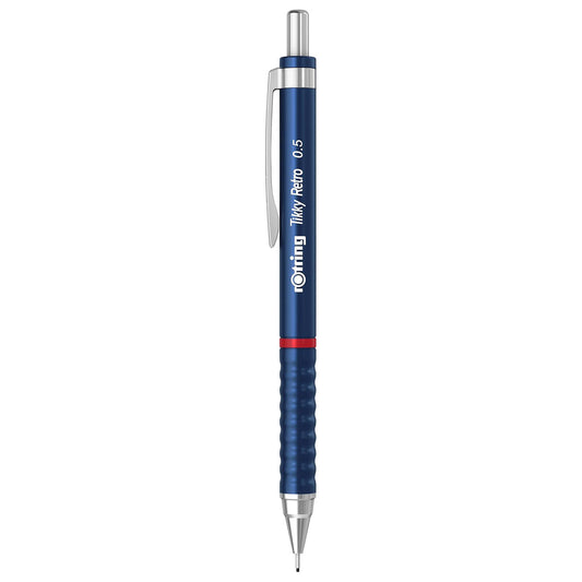 Rotring Tikky Retro Mechanical Pencil 0.5mm – Blue | 2B Leads + Tikky 30 Eraser