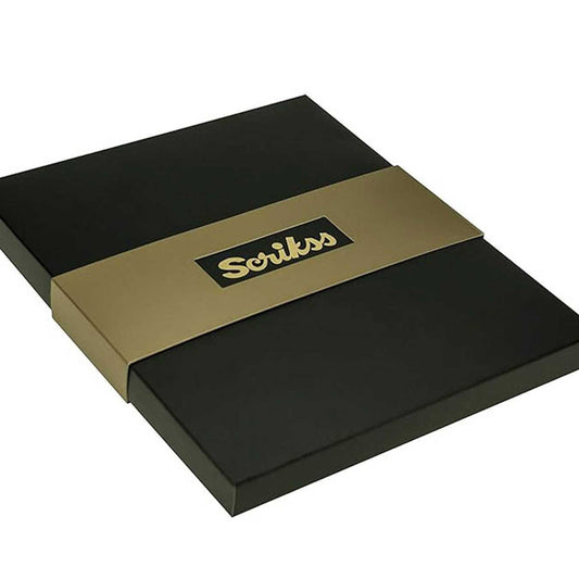 Scrikss | A5 Teramo Premium Notebook | 800 Rollerball Pen | Titanium Chrome | Gift Set | Black