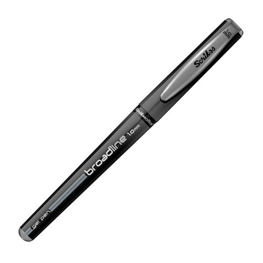 Scrikss Broadline Gel Pen 1mm (Pack Of 12) - Black