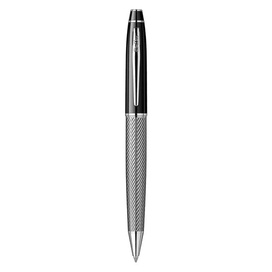 Scrikss | Noble 35C | Ball Point Pen | Spiral Black Chrome