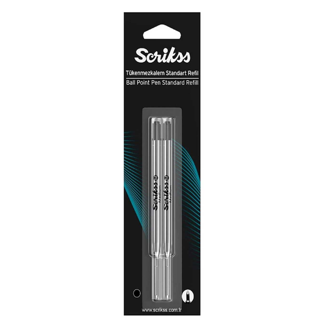 Scrikss |Standard Ball Point Refill | Black Ink | Pack Of 2