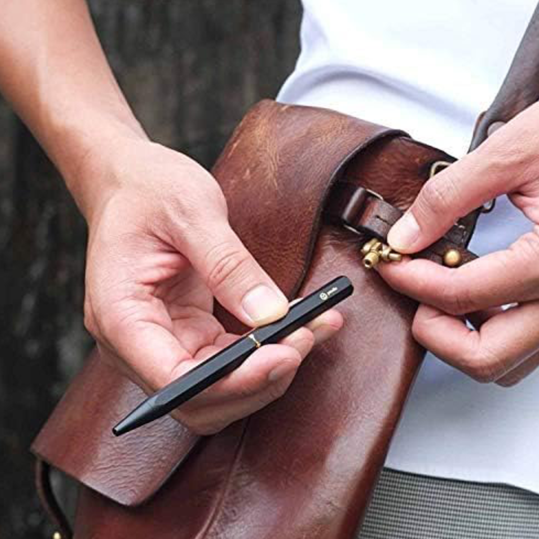 Ystudio Ballpoint Pen | Classic Revolve Portable Brass Black