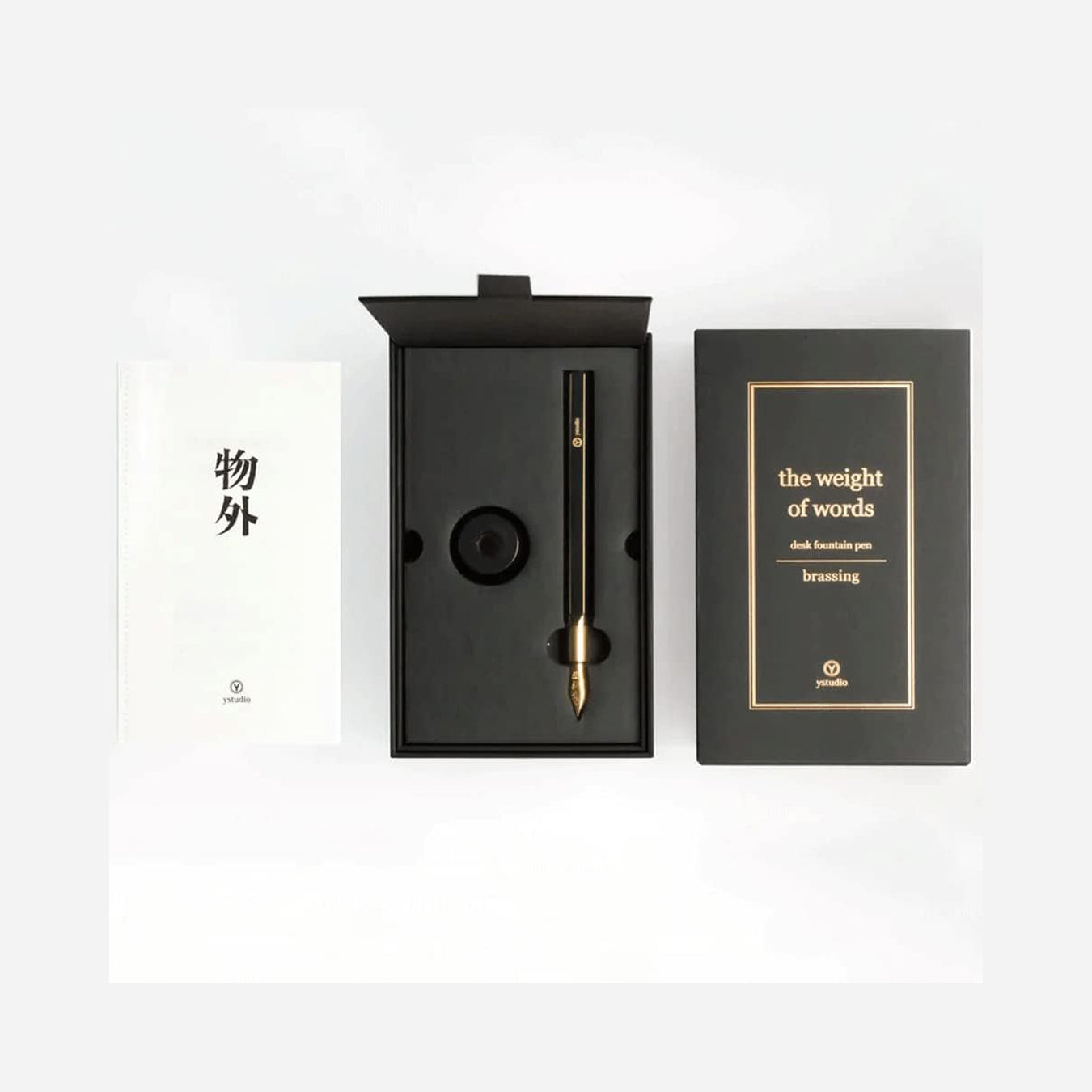 Ystudio Classic Revolve Desk Fountain Pen – Brassing Black