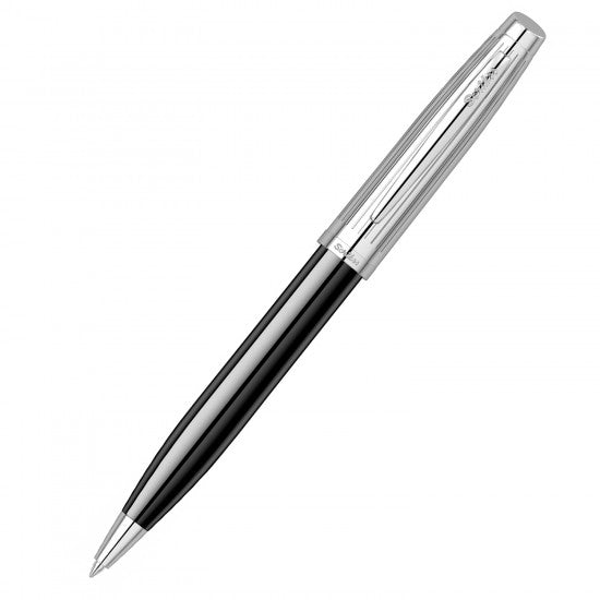 Scrikss | Oscar 39 | Ballpoint Pen | Black Chrome | Chrome Trims | Twist Mechanism