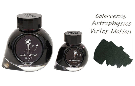 Colorverse | Astrophysics Series | Season 2 | Vortex Motion | Fountain Pen Ink | Black | 65ml and 15ml | 2 Bottle Set