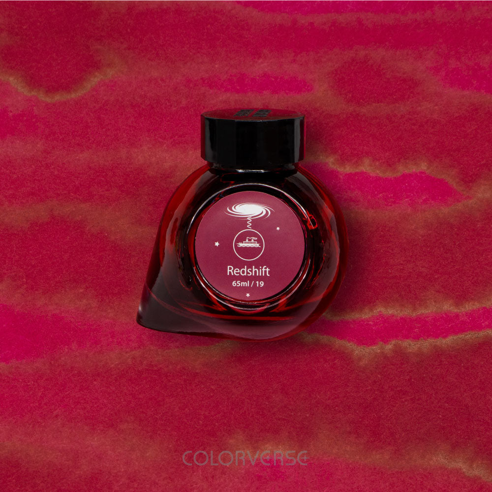 Colorverse | Astrophysics Series | Season 2 | Fountain Pen Ink | Redshift | Red | 65ml and 15ml | 2 Bottle Set