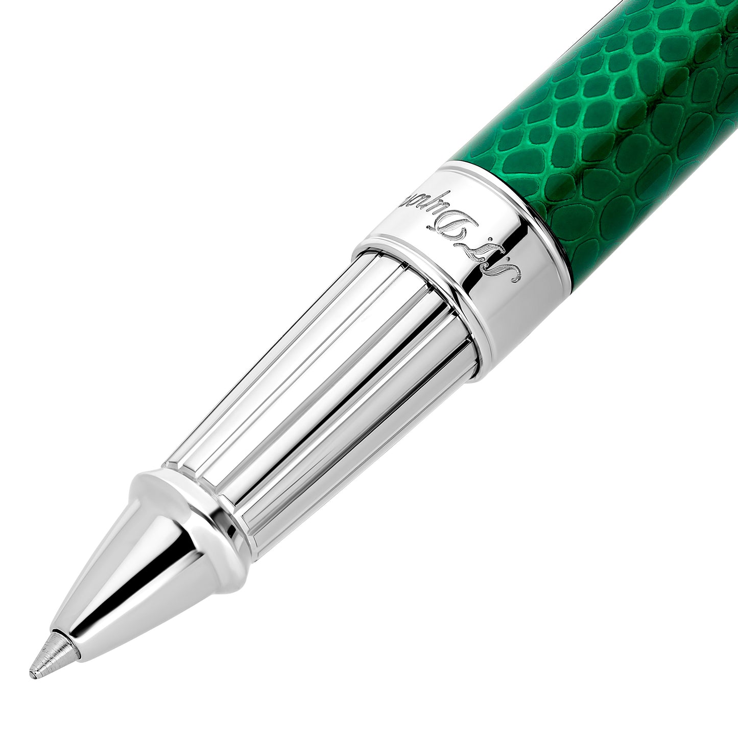 S.T. Dupont Line D Eternity L Snake Skin Green Roller Ball Pen.