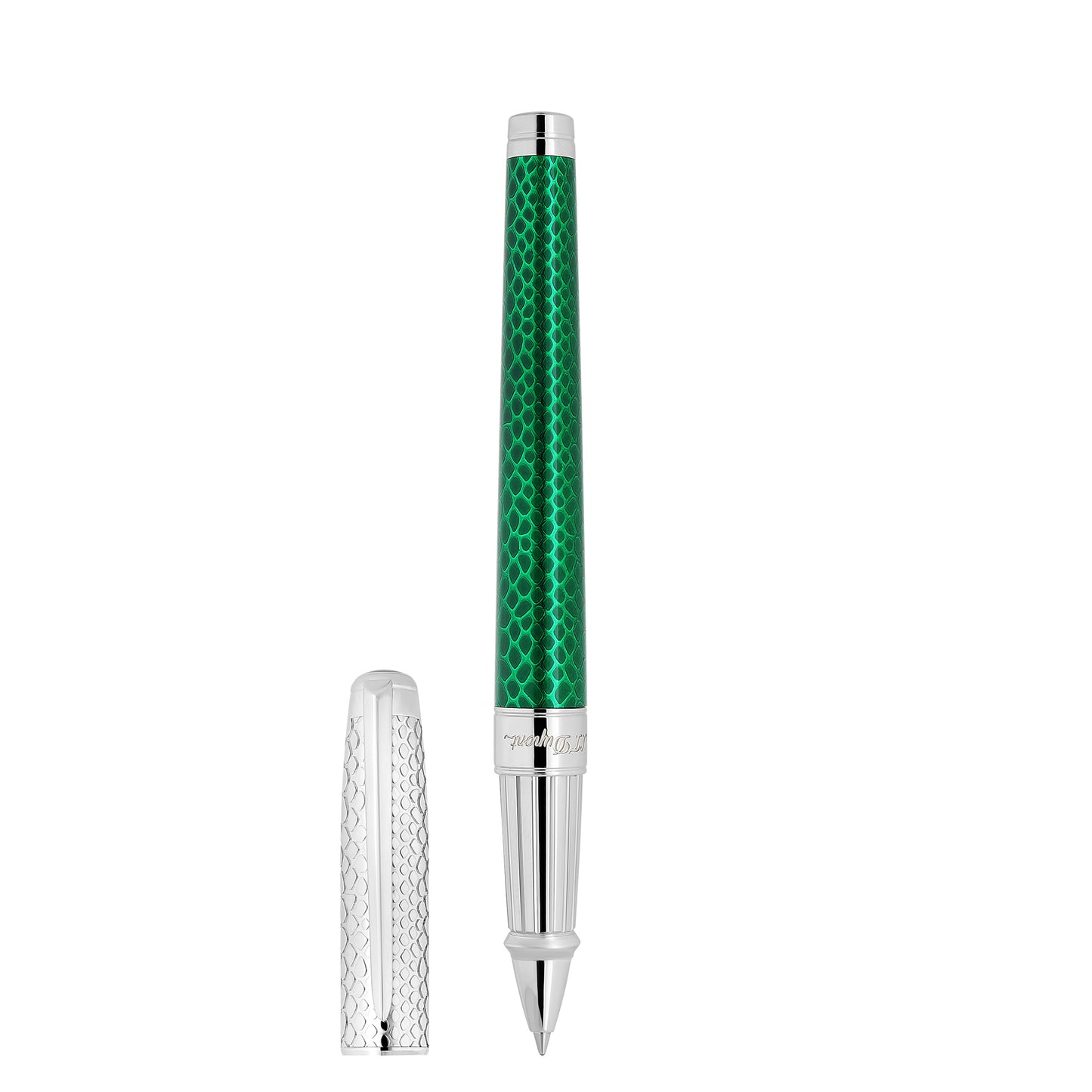 S.T. Dupont Line D Eternity L Snake Skin Green Roller Ball Pen.