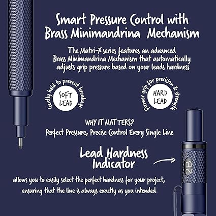 Scrikss | Matri-X | Mechanical Pencil | Dark Blue-0.5mm