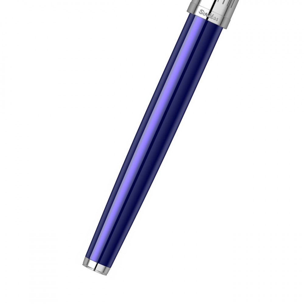 Scrikss Oscar 39 Rollerball Pen | Blue Chrome CT
