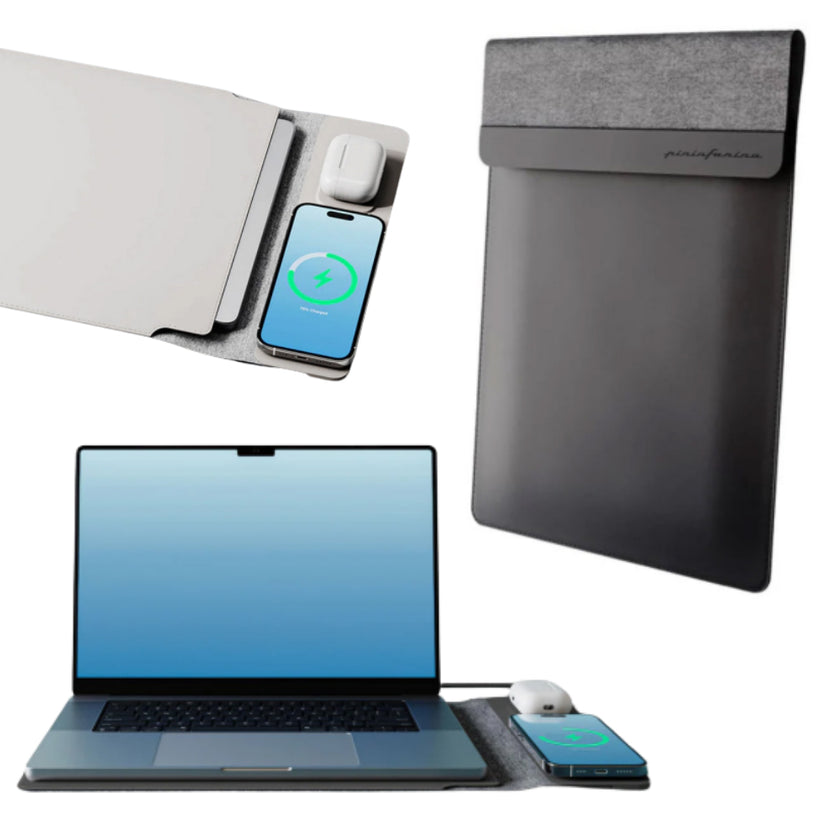 Pininfarina | Note Pro | Notebook Holder with Wireless Charging | Black