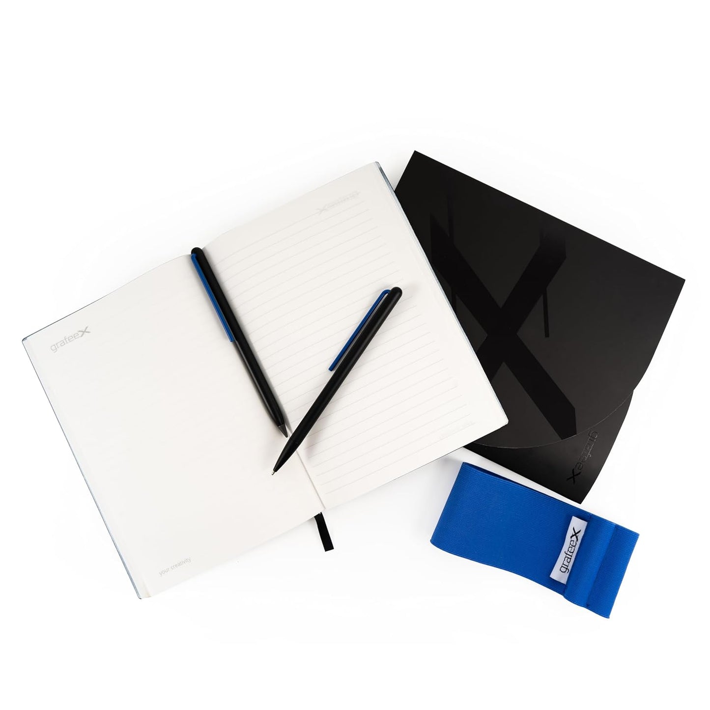 Pininfarina Grafeex Writing Pencil & Ballpoint Set with Stone Paper Notebook – Blue