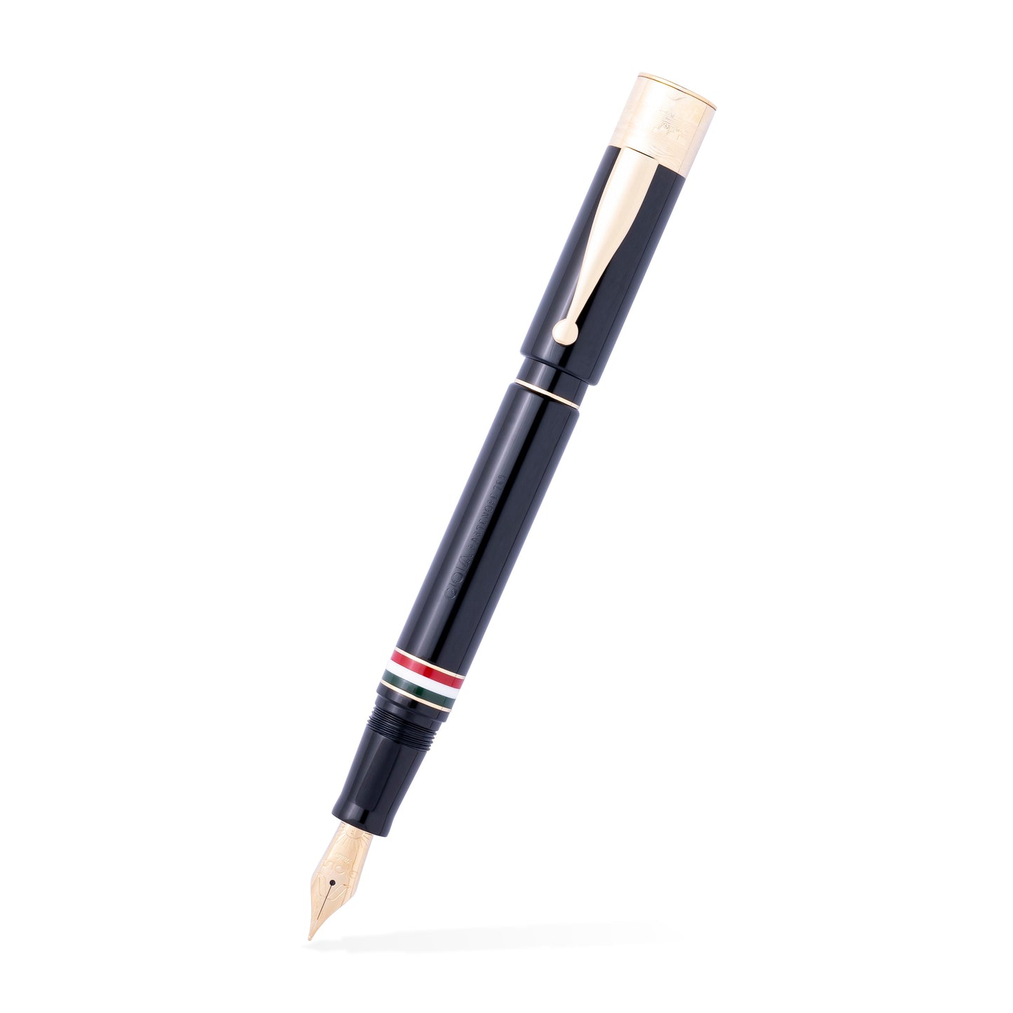 Gioia | Fountain Pen & Rollerball Pen | Partenope | Black | Gold Trims