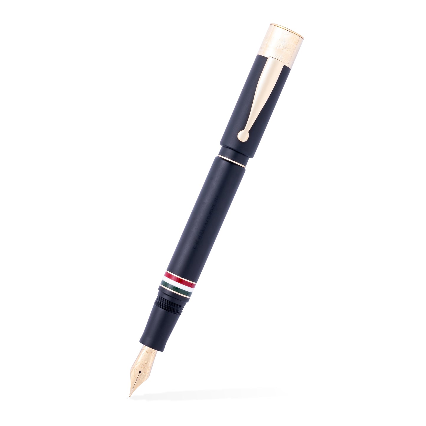 Gioia | Fountain Pen & Rollerball Pen | Partenope | Black Sand | Gold Trims