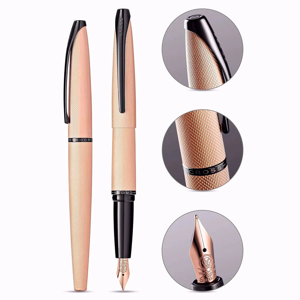 Cross ATX Brushed Rose Gold Fountain – Penopedia