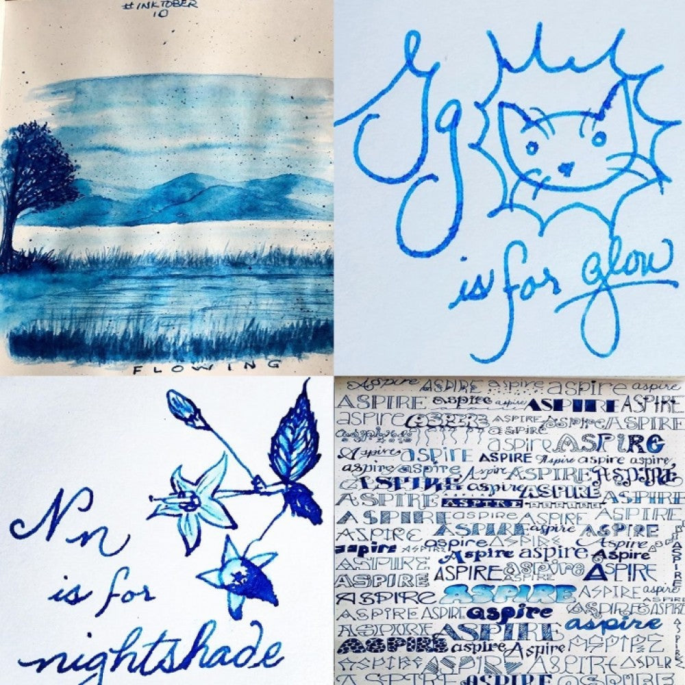 Colorverse | Spaceward Series | Season 1 | Crystal Planet | Fountain Pen Ink | Blue | 65ml and 15ml | 2 Bottle Set - penpencilink