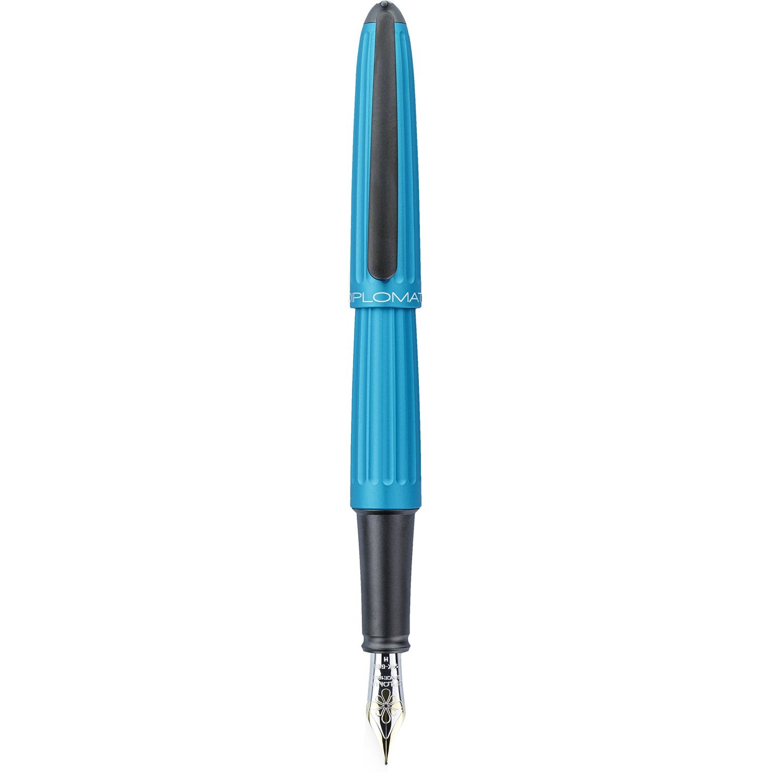 Diplomat Aero Turquoise 14K Gold Fountain Pen is shaped like the airship named Zeppelin of the 1900's