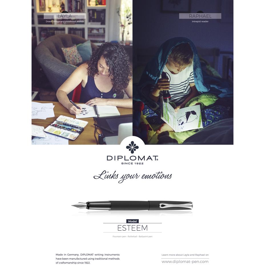 Diplomat Esteem Lapis Black Matt Fountain Pen