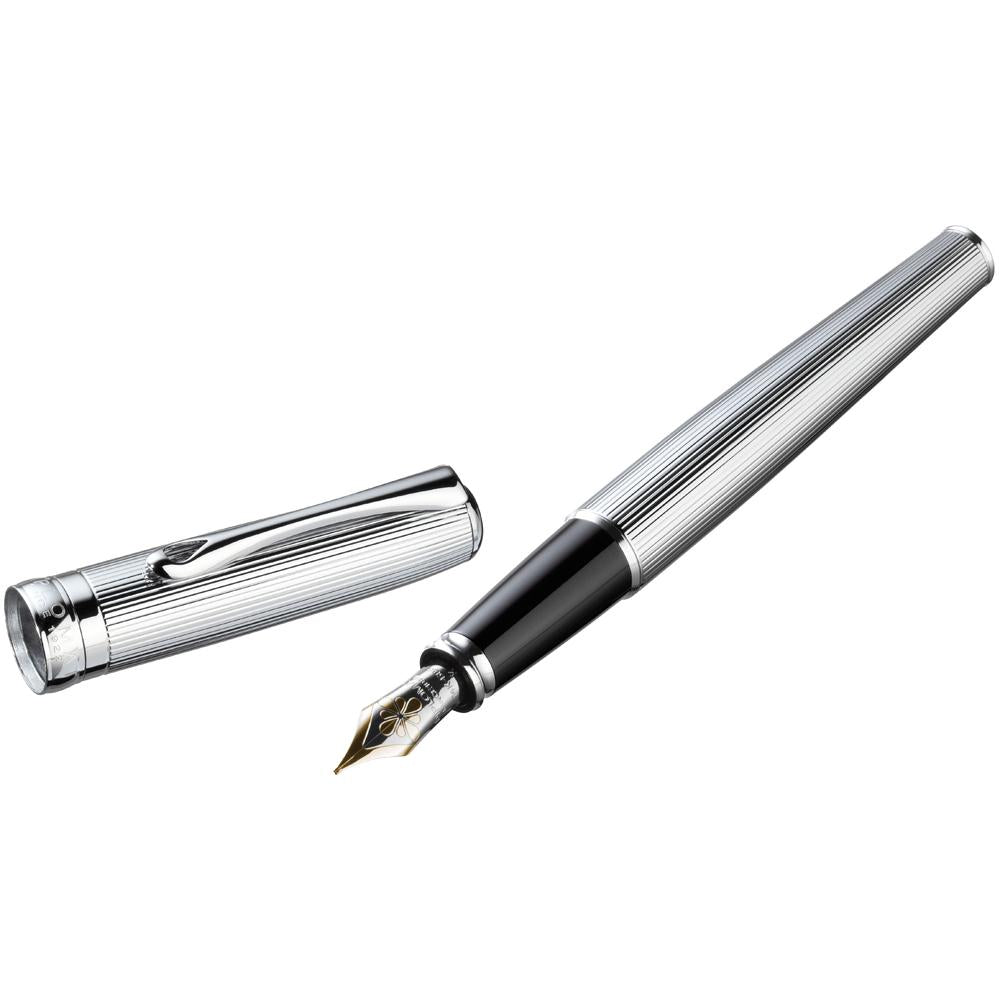 Diplomat Excellence A2 Guilloche Chrome 14K Gold Fountain Pen