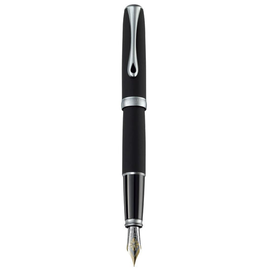 Diplomat Excellence A2 Lapis Black Matt Chrome 14K Gold Fountain Pen