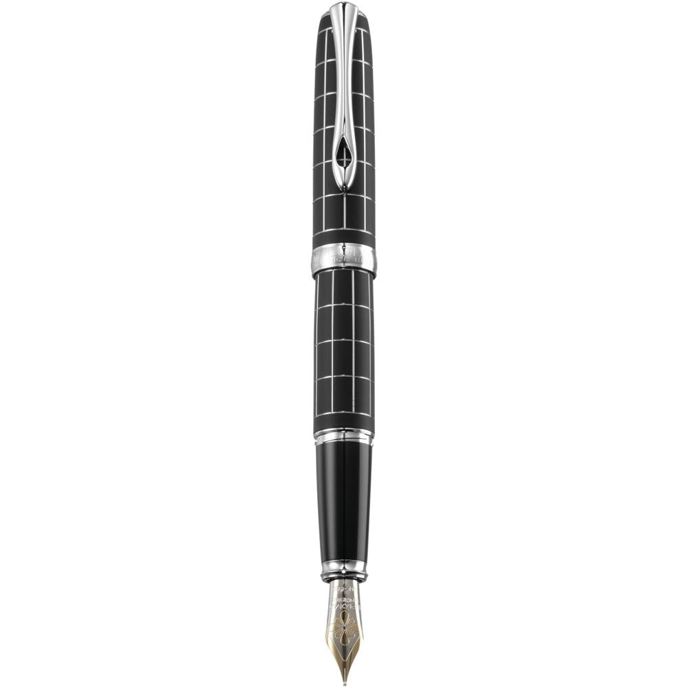 Diplomat Excellence A Plus Rhomb Guilloche Lapis Black 14K Gold Fountain Pen