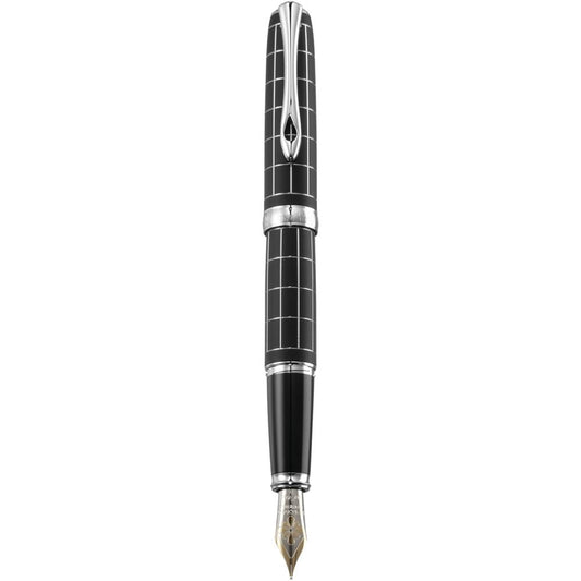 Diplomat Excellence A Plus Rhomb Guilloche Lapis Black 14K Gold Fountain Pen