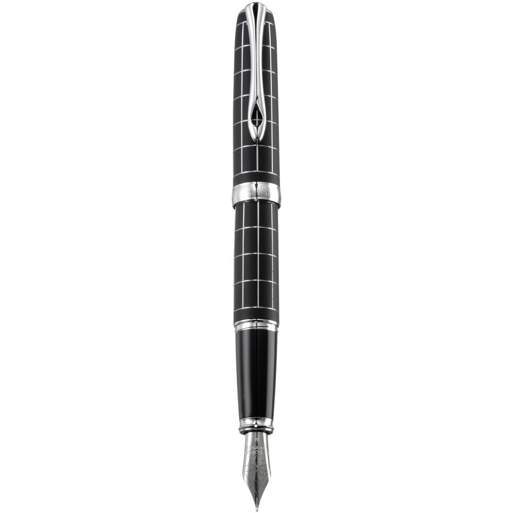 Diplomat Excellence A Plus Rhomb Guilloche Lapis Black Fountain Pen