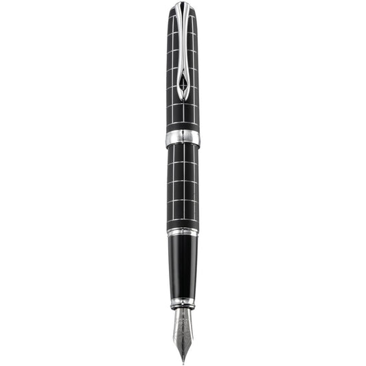 Diplomat Excellence A Plus Rhomb Guilloche Lapis Black Fountain Pen