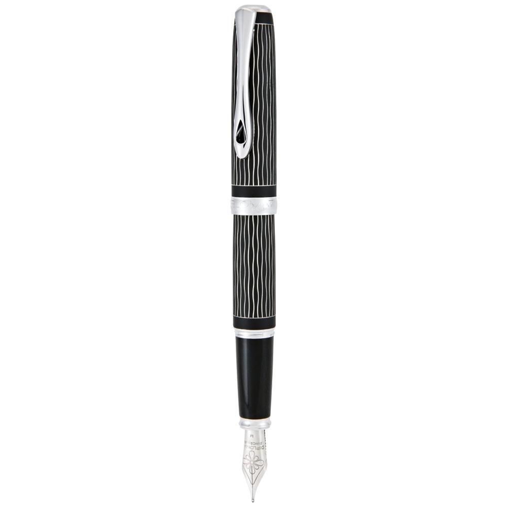 Diplomat Excellence A Plus Wave Guilloche Lapis Black Fountain Pen