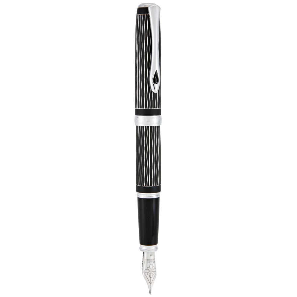 Diplomat Excellence A Plus Wave Guilloche Lapis Black 14K Gold Fountain Pen