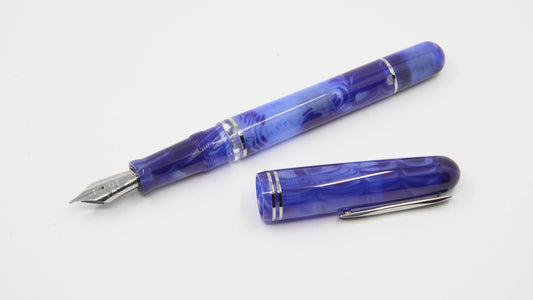 Gioia | Metis Fountain Pen | Blue Aesthetic Silver Trim